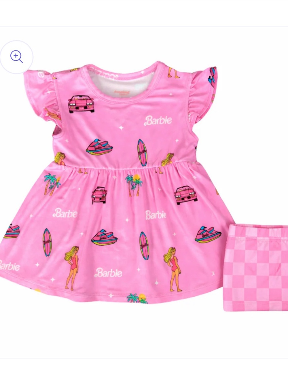 Junebug Beach Crusin’ Flutter Sleeve Peplum Top with Shorts